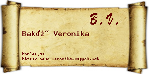 Bakó Veronika névjegykártya